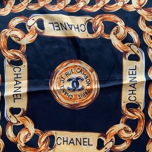 Vintage Chanel Black Scarf From 90’